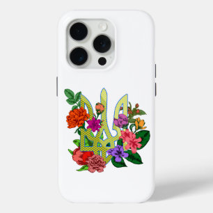 Oekraïense heraldiek drietand tryzub bloeiende blo iPhone 15 pro case