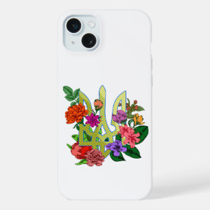 Oekraïense heraldiek drietand tryzub bloeiende blo iPhone 15 plus case