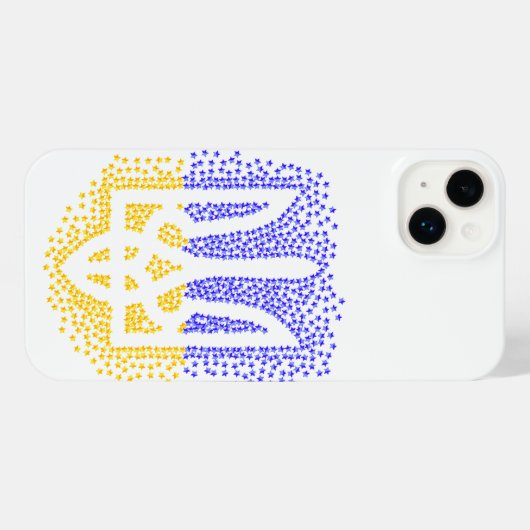 Oekraïense heraldiek drietand tryzub verstrooiing  iPhone hoesje (Achterkant horizontaal)