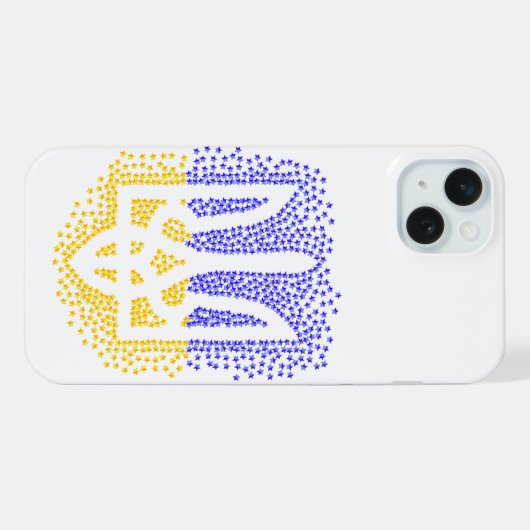 Oekraïense heraldiek drietand tryzub verstrooiing iPhone hoesje (Achterkant horizontaal)