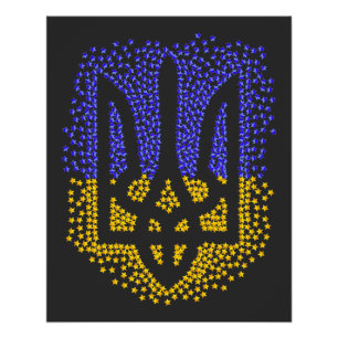 Oekraïense heraldiek drietand tryzub verstrooiing  perfect poster