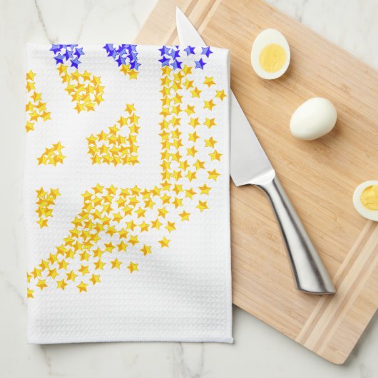 Oekraïense heraldiek drietand tryzub verstrooiing  theedoek (Quarter Fold)