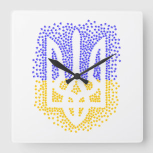 Oekraïense heraldiek drietand tryzub verstrooiing  vierkante klok