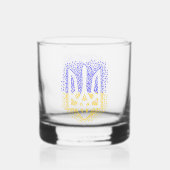 Oekraïense heraldiek drietand tryzub verstrooiing whisky glas (Achterkant)