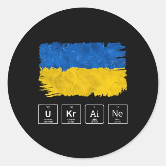 Oekraïense hulpsteun ronde sticker (Voorkant)