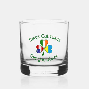 Oekraïense Ierse Amerikaanse Vlag Klavertjevier Pe Whisky Glas