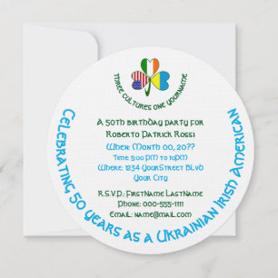 Oekraïense Ierse Amerikaanse Vlag Shamrock Persoon Kaart