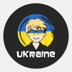 Oekraïense Jongen Ronde Sticker