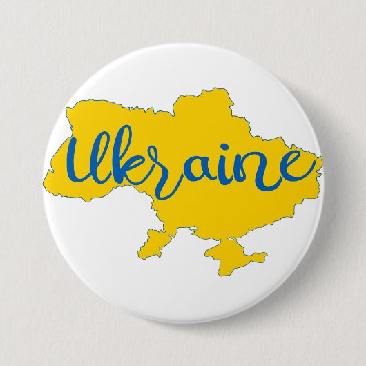 Oekraïense kaart en briefing ronde button 7,6 cm (Voorkant)