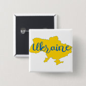 Oekraïense kaart en briefing vierkante button 5,1 cm (Voorkant /achterkant)