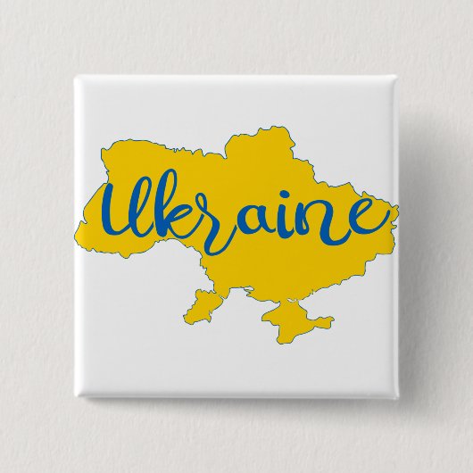 Oekraïense kaart en briefing vierkante button 5,1 cm (Voorkant)