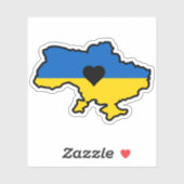 Oekraïense kaart in blauwe en gele kleuren met har sticker (Vel)