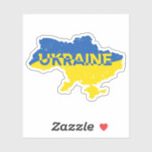 Oekraïense kaart in blauwe en gele kleuren sticker (Vel)