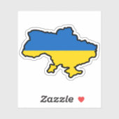 Oekraïense kaart in blauwe en gele kleuren sticker (Vel)