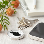 Oekraïense kaart in het zwart. Oekraïne Sleutelhanger (Zijkant)