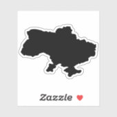 Oekraïense kaart in zwarte kleur sticker (Vel)