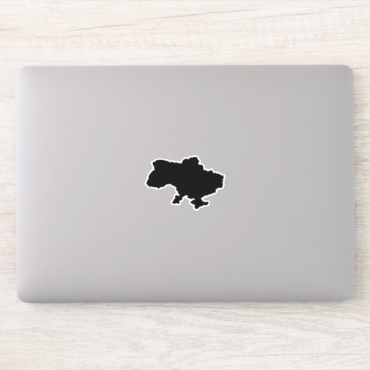 Oekraïense kaart in zwarte kleur sticker (Computer)