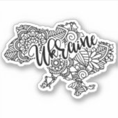 Oekraïense kaart met mandala patroon sticker (Voorkant)