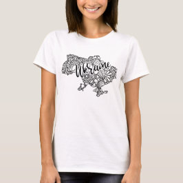 Oekraïense kaart met mandala patroon t-shirt