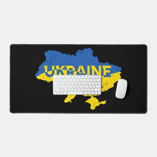 Oekraïense kaart. Oekraïense vlag. Oekraïne Bureaumat (Keyboard & Muis)