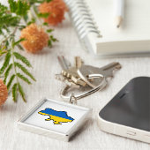 Oekraïense kaart. Oekraïense vlag. Oekraïne Sleutelhanger (Zijkant)