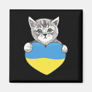 Oekraïense Katten Oekraine Oekraïense Vlag Hart Vo Magneet
