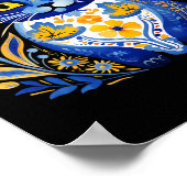 Oekraïense Kattenbloem  Oekraïense Vlag Vyshyvan Poster (Hoek)