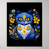 Oekraïense Kattenbloem  Oekraïense Vlag Vyshyvan Poster (Voorkant)