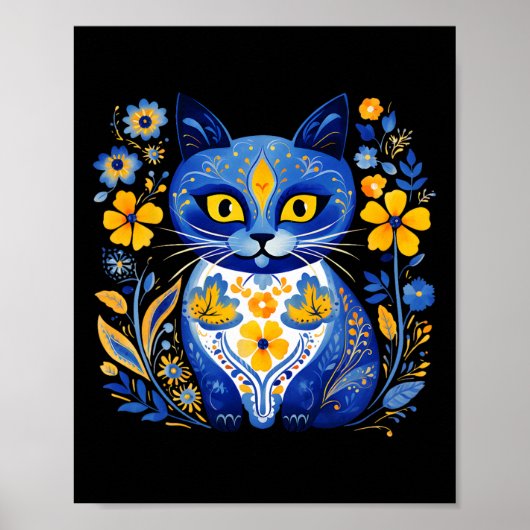 Oekraïense Kattenbloem  Oekraïense Vlag Vyshyvan Poster (Voorkant)