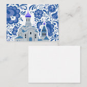 Oekraïense Kerken van Kiev Blauw Notitiekaartje (Voorkant / Achterkant)