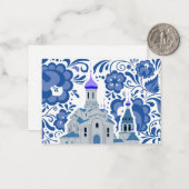 Oekraïense Kerken van Kiev Blauw Notitiekaartje (Voorkant / Achterkant in situ)