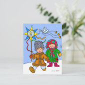 Oekraïense kerst Carollers Feestdagenkaart (Staand voorkant)