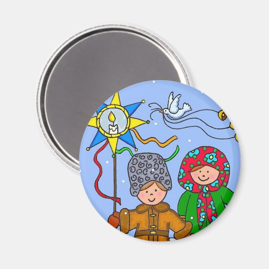 Oekraïense kerst Carollers Magneet (Voorkant / Achterkant)
