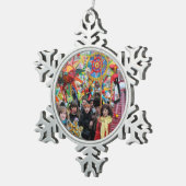 Oekraïense kerstCarolers Lviv Tin Sneeuwvlok Ornament (Rechts)