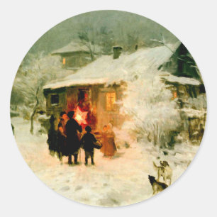 Oekraïense kerstCarolers Ronde Sticker