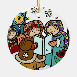 Oekraïense kerstCarollers Folk Art Ceramic Orn Keramisch Ornament