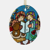 Oekraïense kerstCarollers Folk Art Keramisch Ornament (Rechts)