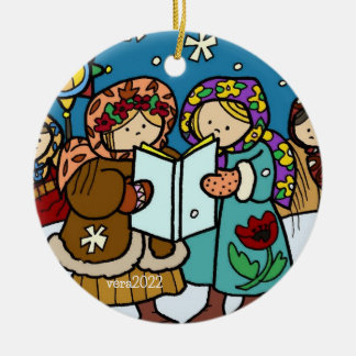 Oekraïense kerstCarollers Folk Art Keramisch Ornament