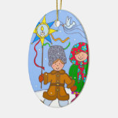 Oekraïense kerstCarollers Keramisch Ornament (Links)