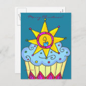 Oekraïense kerstcupcake om te personaliseren feestdagenkaart (Voorkant / Achterkant)
