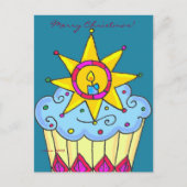 Oekraïense kerstcupcake om te personaliseren feestdagenkaart (Voorkant)