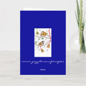 Oekraïense Kerstmis Chickadees door Vera Trembach Feestdagen Kaart (Achterkant)