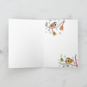 Oekraïense Kerstmis Chickadees door Vera Trembach Feestdagen Kaart (Binnen)