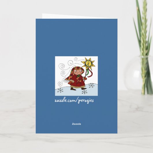 Oekraïense Kerstster Feestdagen Kaart (Achterkant)