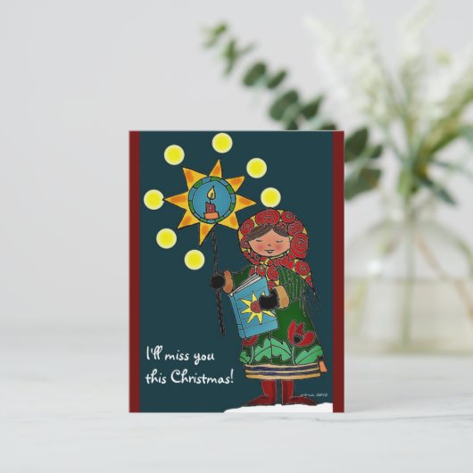 Oekraïense Kerstster Feestdagenkaart (Staand voorkant)