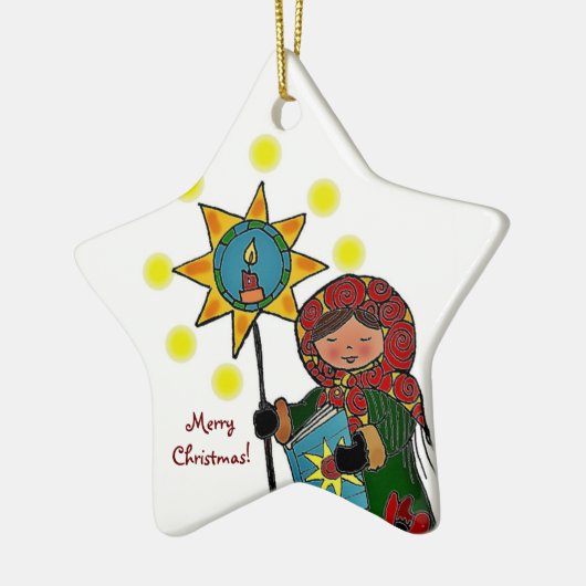 Oekraïense kerstster keramisch ornament (Links)
