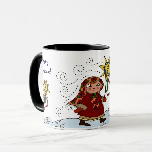 Oekraïense kerstster mok (Voorkant links)