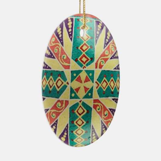 Oekraïense kerstversiering met oosterse stijl keramisch ornament (Rechts)