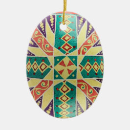 Oekraïense kerstversiering met oosterse stijl keramisch ornament