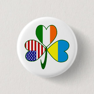 Oekraïense Klaverblad Vlag Ronde Button 3,2 Cm
